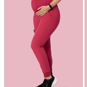 Maternity Joggers in Vibrant Red